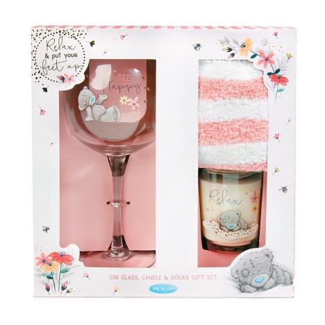 Relax Gin Glass Socks & Candle Me to You Bear Gift Set £19.99